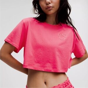 Disney x lululemon All Yours Cropped T-Shirt in Pink size 10